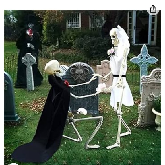 🎃ZULOW Halloween Skeleton Decoration, 2 Pcs Ghost Groom Bride Couple Skeleton - Picture 3 of 7